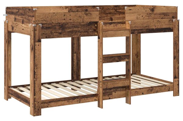 Krevet na kat za djecu Staro drvo 100 x 200 cm - Smeđa / 100 x 200 cm