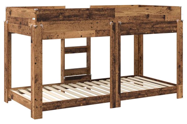 Krevet na kat za djecu Staro drvo 100 x 200 cm - Smeđa / 100 x 200 cm