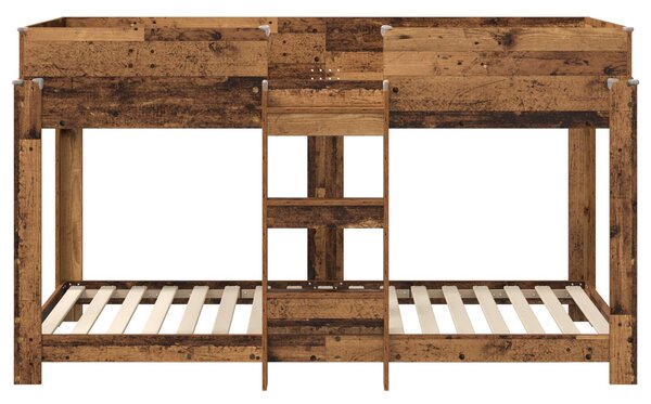 Krevet na kat za djecu Staro drvo 100 x 200 cm - Smeđa / 100 x 200 cm