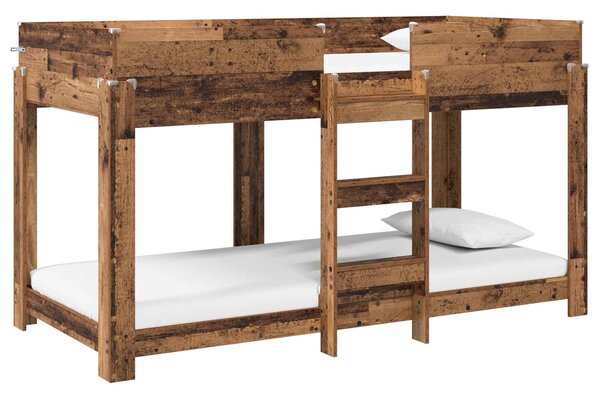 Krevet na kat za djecu Staro drvo 100 x 200 cm - Smeđa / 100 x 200 cm