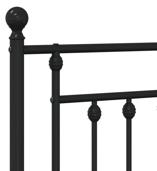 Metalni okvir kreveta uzglavlje i podnožje crni 107x203 cm - Crna / 107 x 203 cm