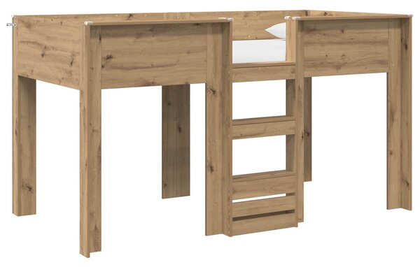 Krevet na kat za djecu s pohranom Umjetnički hrast 90 x 190 cm - Smeđa / 90 x 190 cm