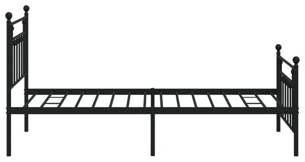 Metalni okvir kreveta uzglavlje i podnožje crni 107x203 cm - Crna / 107 x 203 cm