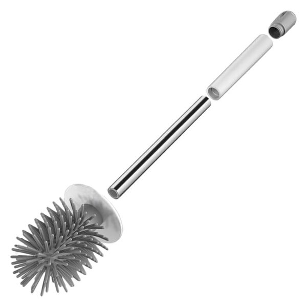 Set od dva silikonska antibakterijska toaletna četka s bijelim postoljem od 42 cm