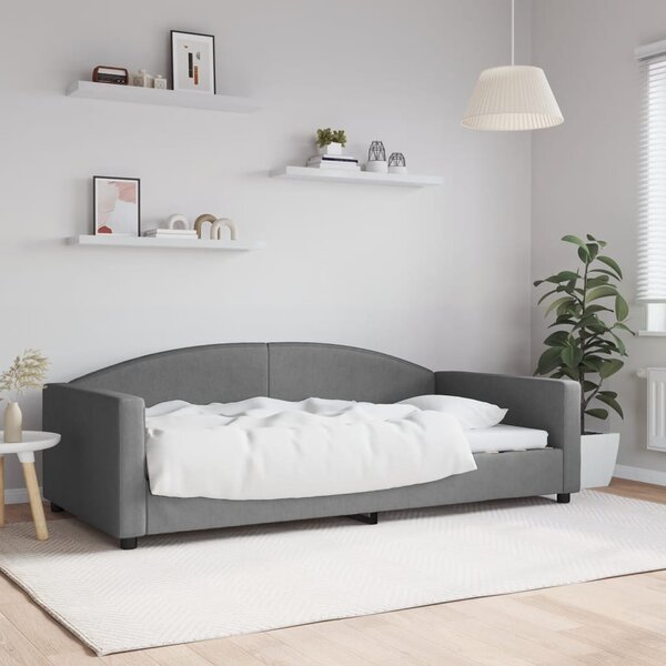 Dnevni krevet tamnosivi 100 x 200 cm od tkanine - Siva / 100 x 200 cm