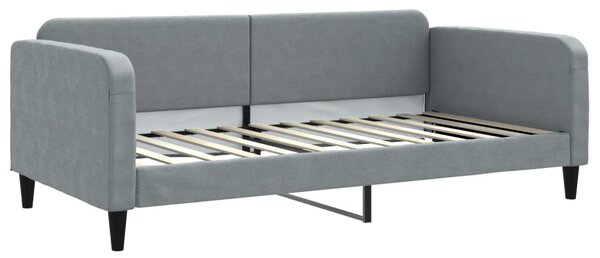 Dnevni krevet svjetlosivi 100 x 200 cm od tkanine - Siva / 100 x 200 cm