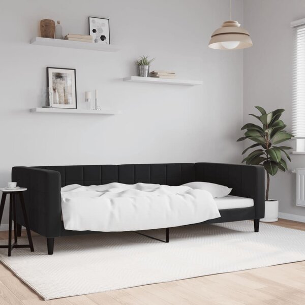 Dnevni krevet crni 100 x 200 cm baršunasti - Crna / 100 x 200 cm