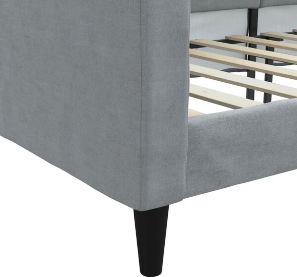 Dnevni krevet svjetlosivi 100 x 200 cm od tkanine - Siva / 100 x 200 cm