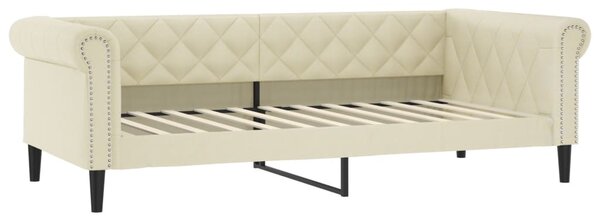 Dnevni krevet krem 100 x 200 cm od umjetne kože - Krema / 100 x 200 cm
