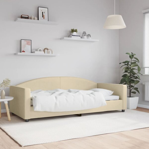 Dnevni krevet krem 90 x 200 cm od tkanine - Krema / 90 x 200 cm