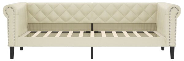 Dnevni krevet krem 100 x 200 cm od umjetne kože - Krema / 100 x 200 cm