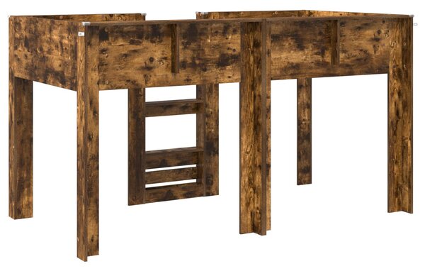 Krevet na kat za djecu s pohranom Dimljeni hrast 80 x 200 cm - Smeđa / 80 x 200 cm