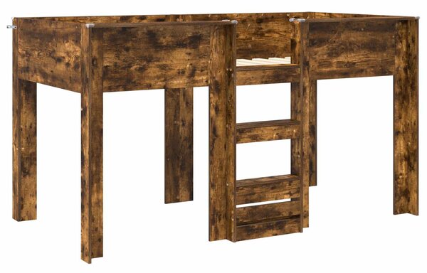 Krevet na kat za djecu s pohranom Dimljeni hrast 80 x 200 cm - Smeđa / 80 x 200 cm