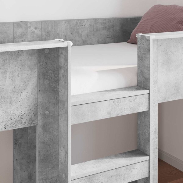 Krevet na kat za djecu s pohranom Betonski sivi 75 x 190 cm - Siva / 75 x 190 cm