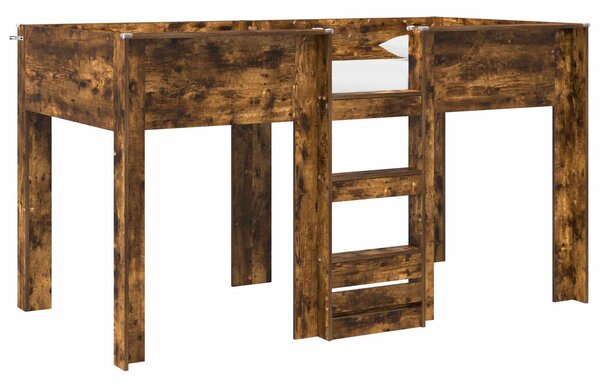 Krevet na kat za djecu s pohranom Dimljeni hrast 80 x 200 cm - Smeđa / 80 x 200 cm