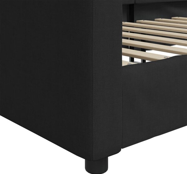 Dnevni krevet crni 80 x 200 cm od tkanine - Crna / 80 x 200 cm