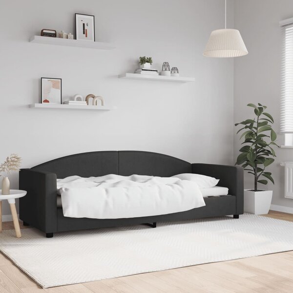 Dnevni krevet crni 80 x 200 cm od tkanine - Crna / 80 x 200 cm