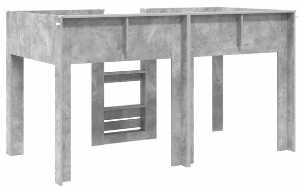 Krevet na kat za djecu s pohranom Betonski sivi 80 x 200 cm - Siva / 80 x 200 cm