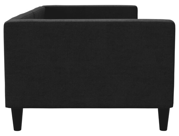 Dnevni krevet crni 90 x 200 cm od tkanine - Crna / 90 x 200 cm