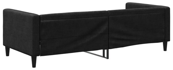 Dnevni krevet crni 90 x 200 cm od tkanine - Crna / 90 x 200 cm