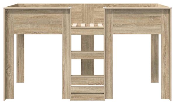 Krevet na kat za djecu s pohranom Sonoma hrast 80 x 200 cm - Smeđa / 80 x 200 cm