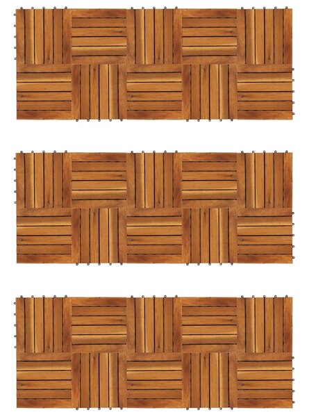 VidaXL 30-dijelni set podnih pločica s okomitim uzorkom 30x30 cm drvo bagrema
