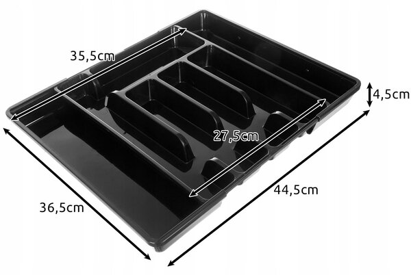 Podesivi organizator pribora za jelo za kuhinjske ladice do 44 cm crne