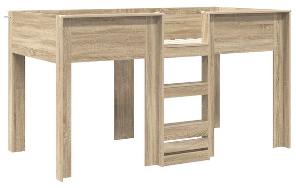 Krevet na kat za djecu s pohranom Sonoma hrast 80 x 200 cm - Smeđa / 80 x 200 cm