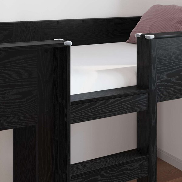 Krevet na kat za djecu Crni hrast 75 x 190 cm Konstruirano drvo - Crna / 75 x 190 cm