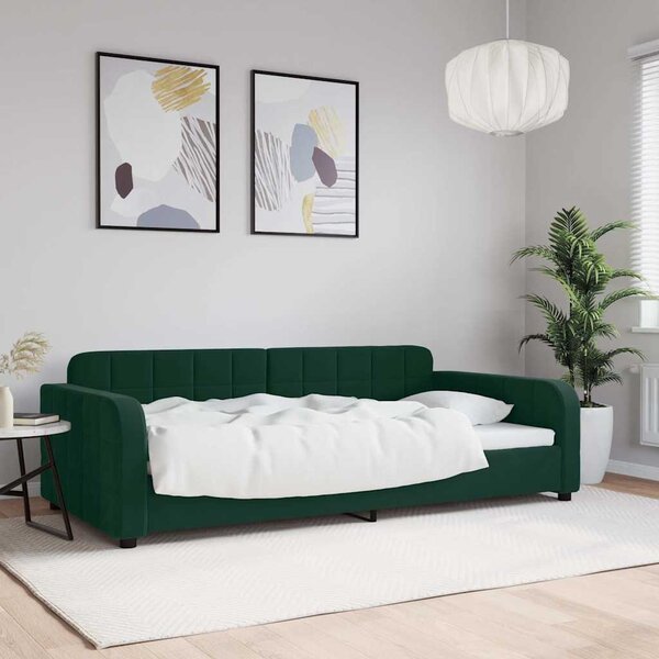 Dnevni krevet tamnozeleni 100 x 200 cm baršunasti - Zelena / 100 x 200 cm