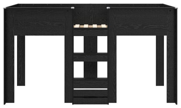 Krevet na kat za djecu Crni hrast 75 x 190 cm Konstruirano drvo - Crna / 75 x 190 cm