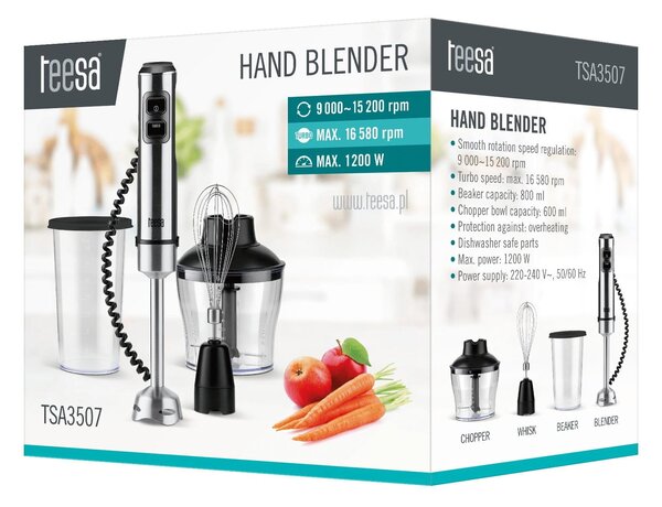 3v1 Set 1200W od nehrđajućeg čelika i blender turbo