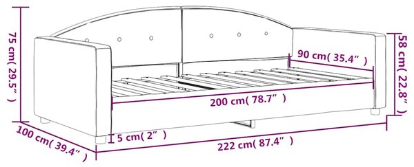Dnevni krevet tamnozeleni 90 x 200 cm baršunasti - Zelena / 90 x 200 cm