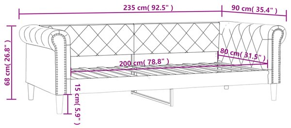 Dnevni krevet bijeli 80 x 200 cm od umjetne kože - Bijela / 80 x 200 cm