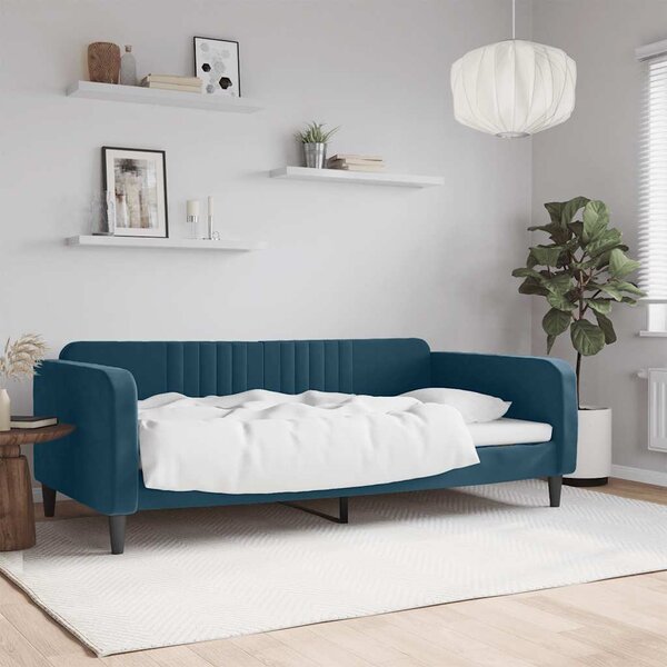 Dnevni krevet plavi 100 x 200 cm baršunasti - Plava / 100 x 200 cm