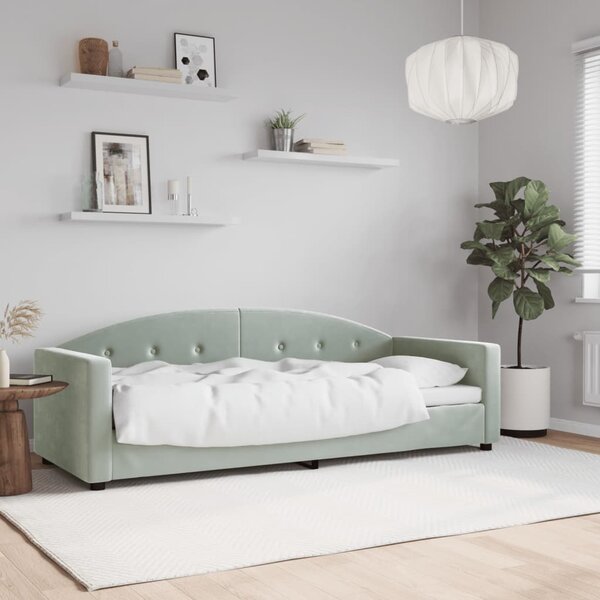 Dnevni krevet svjetlosivi 80 x 200 cm baršunasti - Siva / 80 x 200 cm