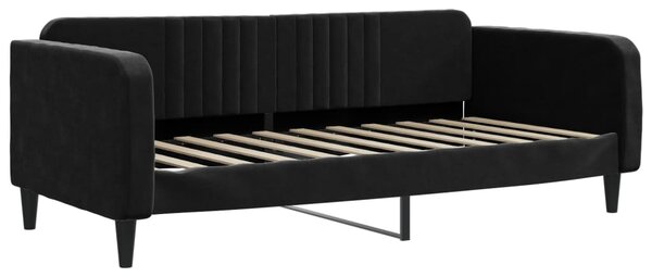 Dnevni krevet crni 90 x 190 cm baršunasti - Crna / 90 x 190 cm