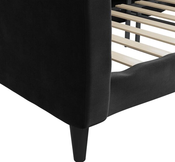 Dnevni krevet crni 90 x 190 cm baršunasti - Crna / 90 x 190 cm