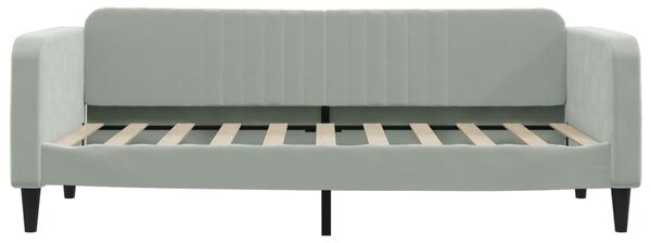 Dnevni krevet svjetlosivi 90 x 190 cm baršunasti - Siva / 90 x 190 cm