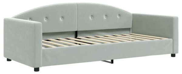 Dnevni krevet svjetlosivi 90 x 200 cm baršunasti - Siva / 90 x 200 cm