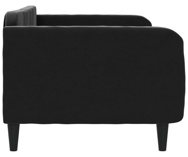 Dnevni krevet crni 90 x 190 cm baršunasti - Crna / 90 x 190 cm