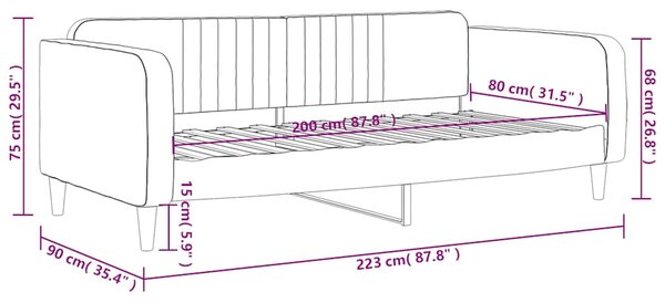 Dnevni krevet plavi 80 x 200 cm baršunasti - Plava / 80 x 200 cm