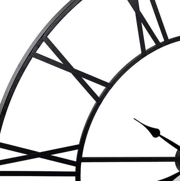 Metalni retro 3D zidni sat crni 60cm