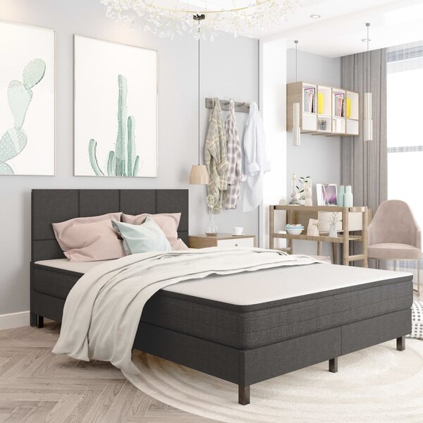 Krevet od tkanine s oprugama tamnosivi 140 x 200 cm - Siva / 140 x 200 cm