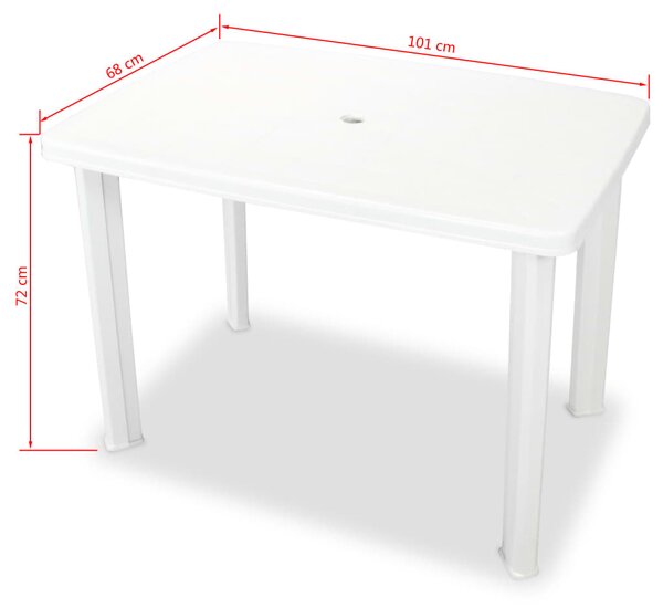 3-dijelni bistro set od plastike bijeli - Bijela / N/A