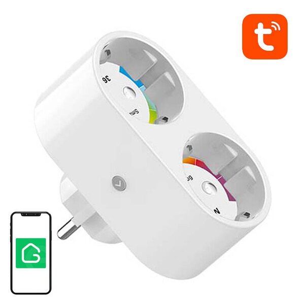 Dvostruka pametna wifi utičnica do 3680W tuya alexa google asistent