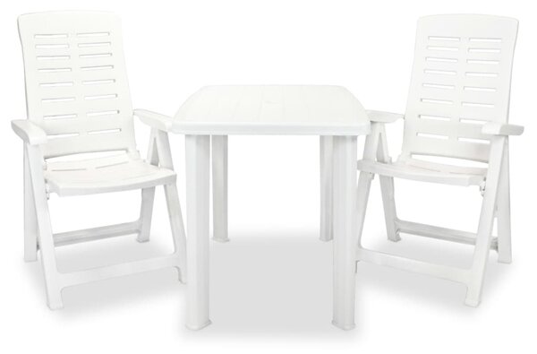 3-dijelni bistro set od plastike bijeli - Bijela / N/A