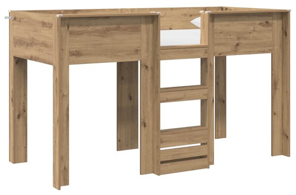 Krevet na kat za djecu s pohranom Umjetnički hrast 75 x 190 cm - Smeđa / 75 x 190 cm