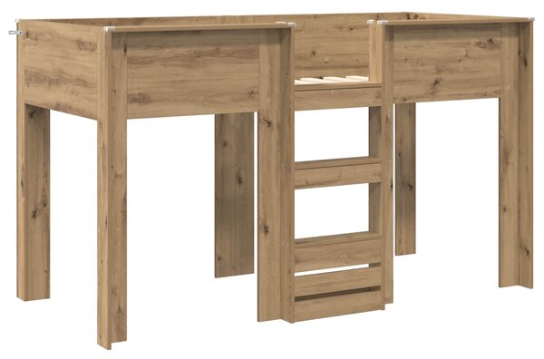 Krevet na kat za djecu s pohranom Umjetnički hrast 75 x 190 cm - Smeđa / 75 x 190 cm