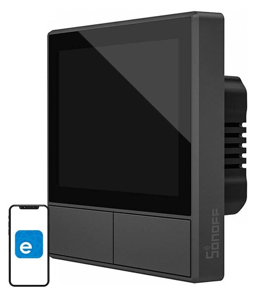 Zidni wifi prekidač i termostat lcd touch crni ewelink alexa google asistent